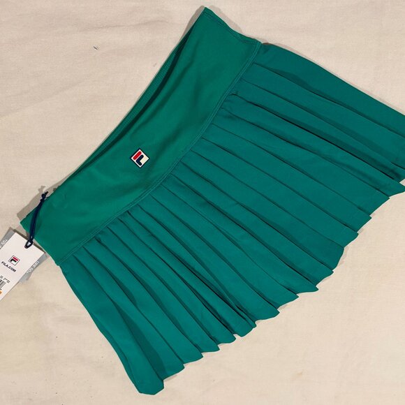 NWT FILA Women's Heritage Pleated Tennis Skirt Marine Green Small - Picture 14 of 14